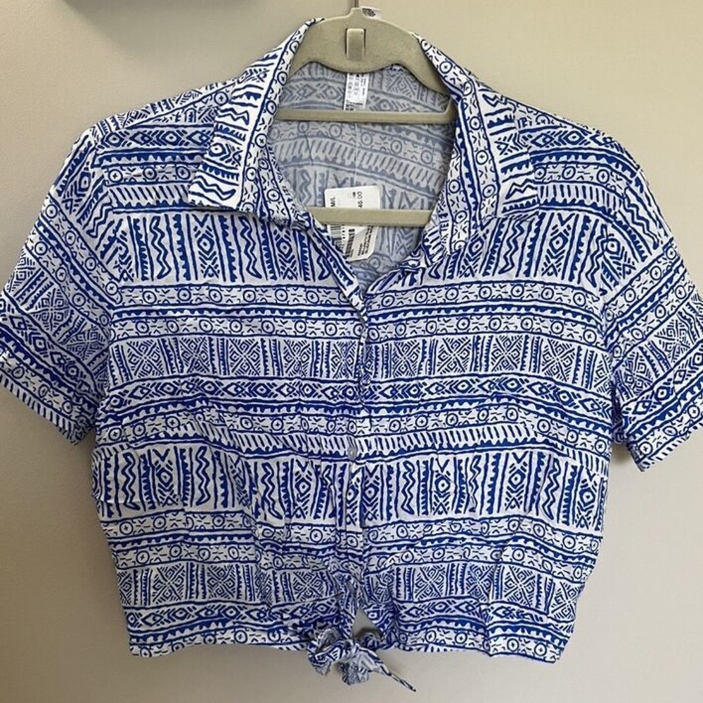 American Apparel button up tie blouse